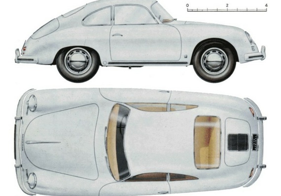 Porsche 356 (Порше 356) - чертежи (рисунки) автомобиля